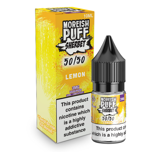 Moreish Puff Sherbet 50/50: Lemon Sherbet 10ml E-Liquid-3mg