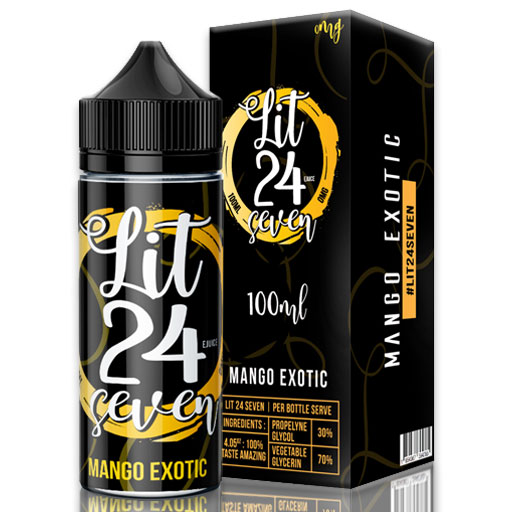 Lit 24 Seven Mango Exotic 0mg 100ml Shortfill E-Liquid (EXP)