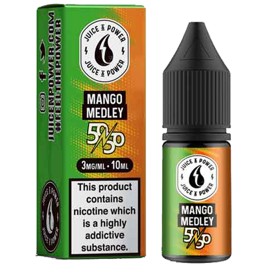 Juice N' Power 50:50 Mango Medley 10ml E-Liquid-3mg