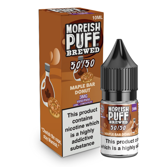 Moreish Puff Brewed 50/50: Maple Bar Donut 10ml E-Liquid-3mg