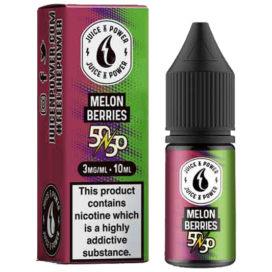 Juice N' Power 50:50 Melon Berries 10ml E-Liquid-3mg