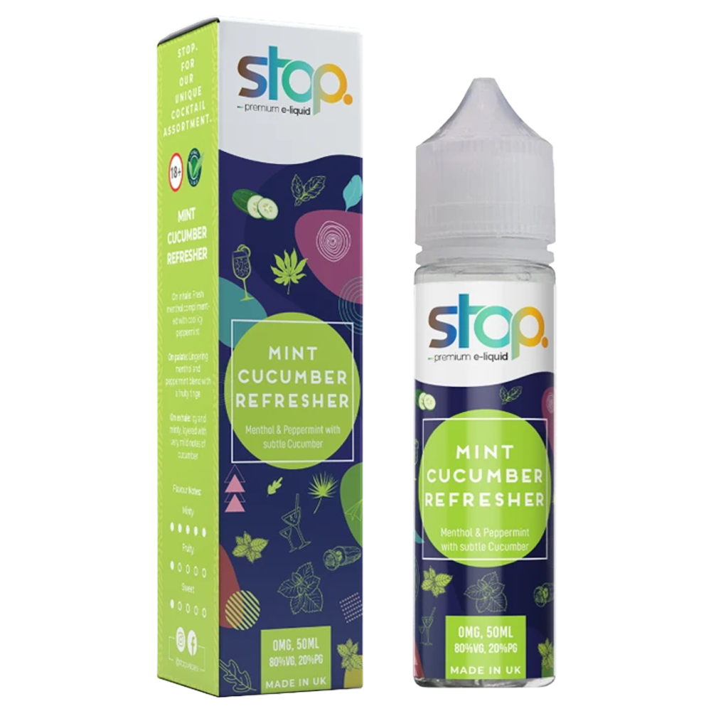 Stop Mint Cucumber Refresher 0mg 50ml Shortfill E-Liquid