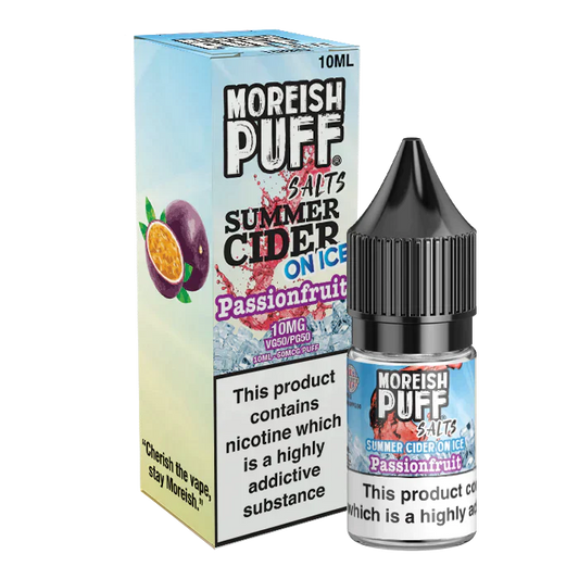 Moreish Puff Passionfruit Summer Cider on Ice 10ml Nic Salt