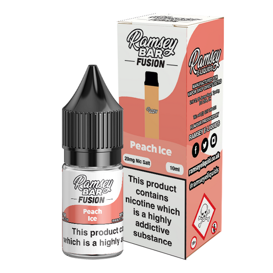 Ramsey Bar Fusion Peach Ice 10ml Nic Salt-10mg