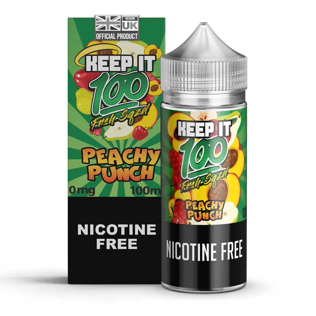 Keep It 100 Peachy Punch 100ml Shortfill - 0mg-100ML