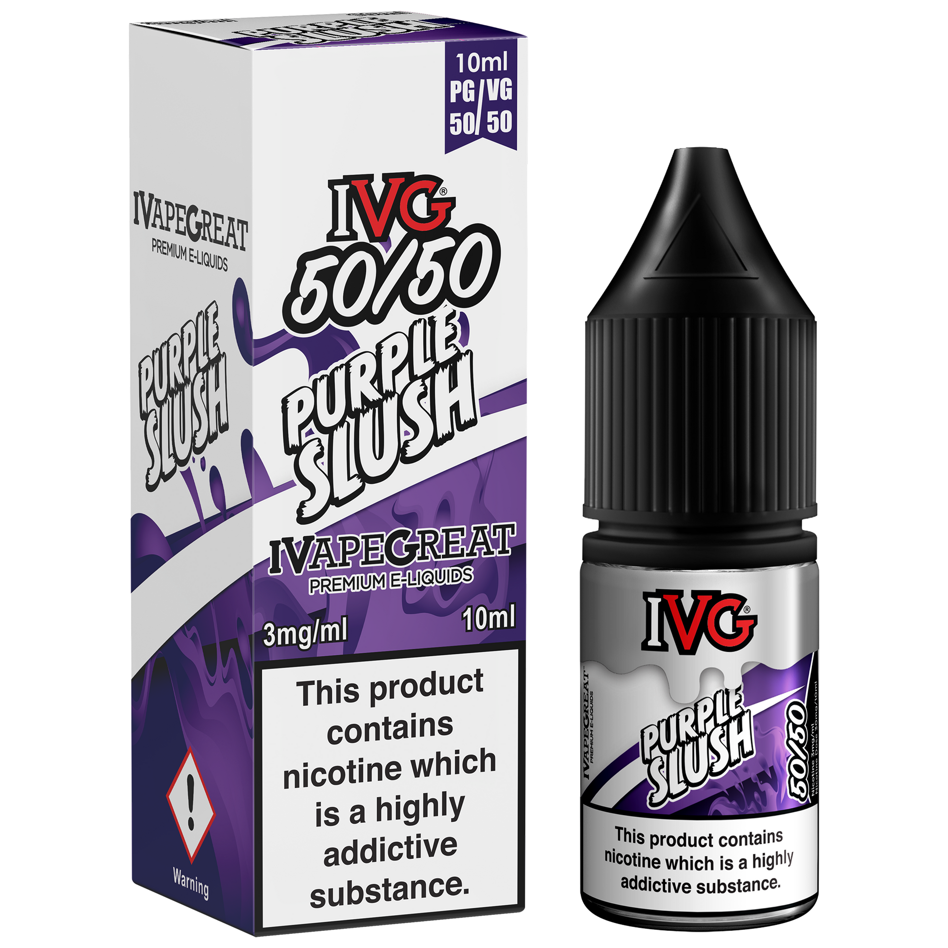 IVG 50:50: Purple Slush E-Liquid 10ml ( Dated 31.03.21 )-6mg