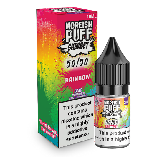 Moreish Puff Sherbet 50/50: Rainbow Sherbet 10ml E-Liquid-3mg