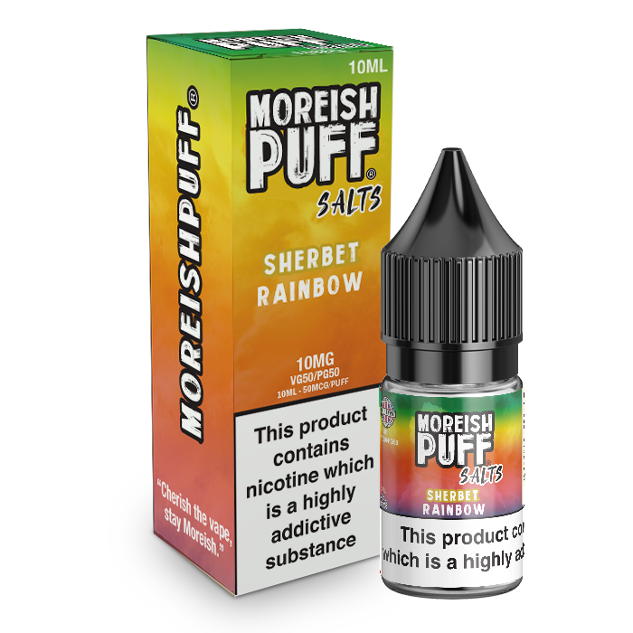 Moreish Puff Salts Rainbow Sherbet 10ml Nic Salt-10mg