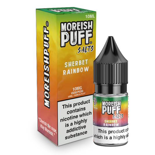 Moreish Puff Salts Rainbow Sherbet 10ml Nic Salt-10mg