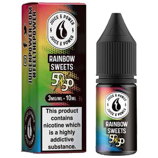 Juice N' Power 50:50 Rainbow Sweet 10ml E-Liquid-3mg