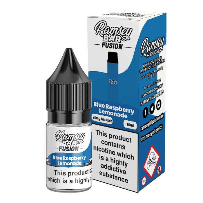 Ramsey E-Liquids Fusion: Blue Raspberry Lemonade 10ml Nic Salt-20mg