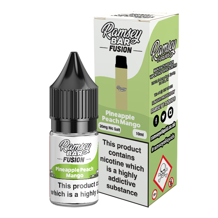 Ramsey E-Liquids Fusion: Pineapple Peach Mango 10ml Nic Salt-20mg