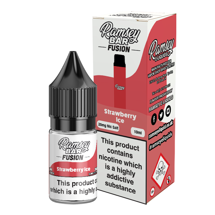 Ramsey E-Liquids Fusion: Strawberry Ice 10ml Nic Salt-20mg