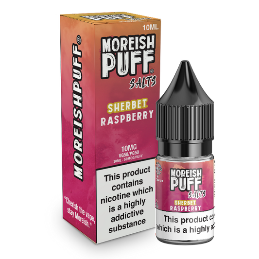 Moreish Puff Salts Raspberry Sherbet 10ml Nic Salt-10mg