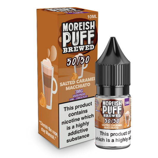 Moreish Puff Brewed 50/50: Salted Caramel Macchiato 10ml E-Liquid-3mg