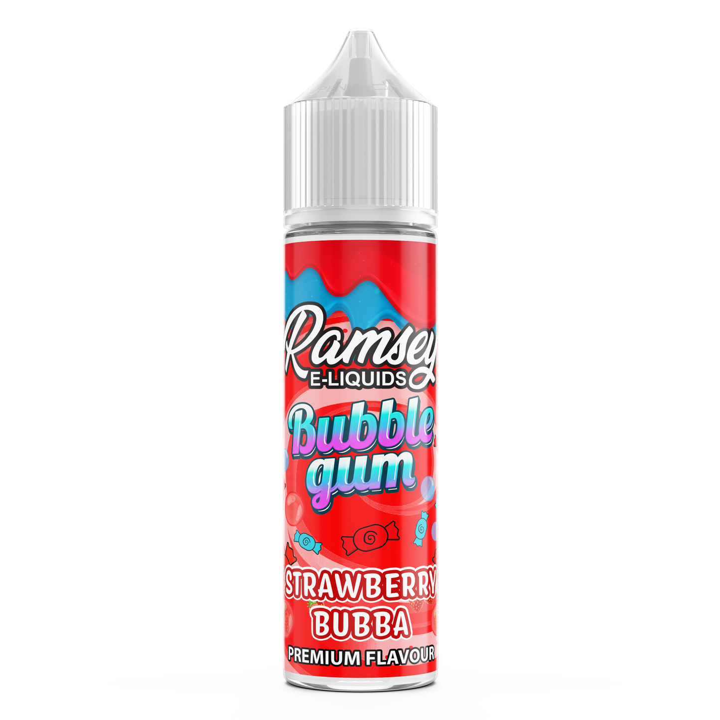 Ramsey E-Liquids Bubblegum: Strawberry Bubba 0mg 50ml Shortfill E-Liquid