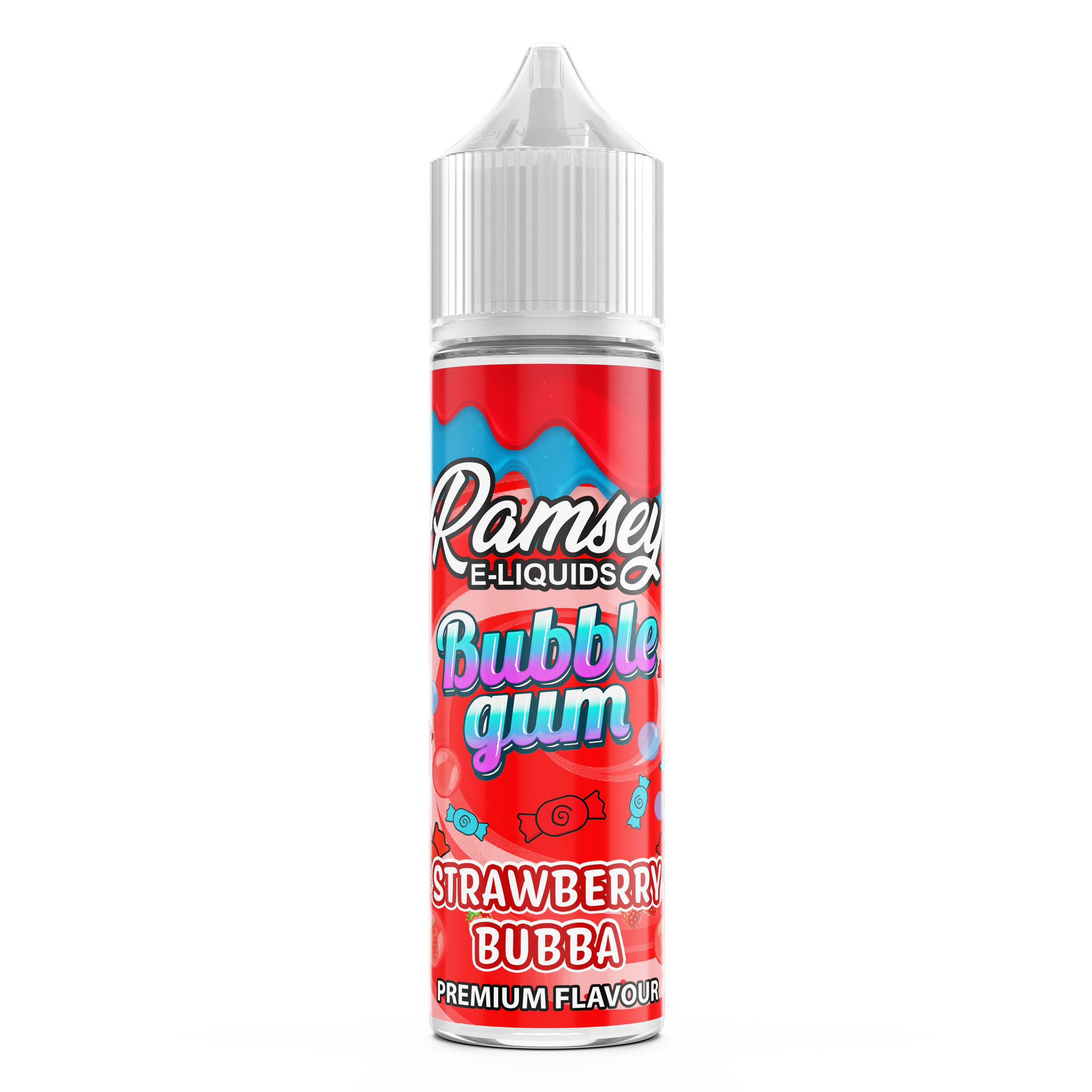 Ramsey E-Liquids Bubblegum: Strawberry Bubba 0mg 50ml Shortfill E-Liquid