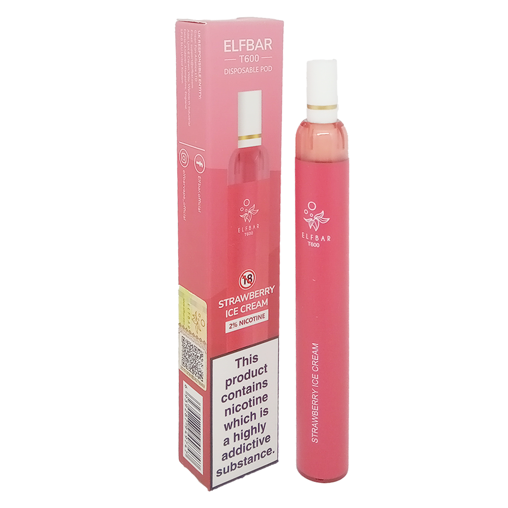 Elf Bar T600 Disposable Pod - Strawberry Ice Cream