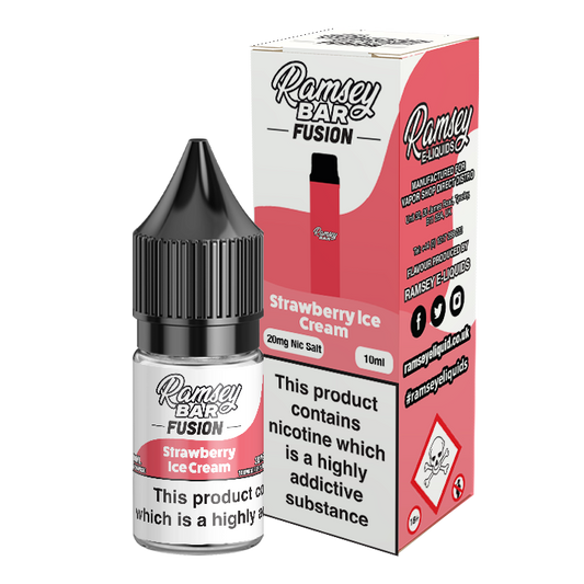 Ramsey Bar Fusion Strawberry Ice Cream 10ml Nic Salt-10mg