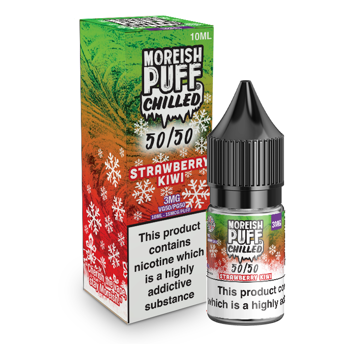 Moreish Puff Chilled 50/50: Strawberry and Kiwi Chilled 10ml E-Liquid-3mg