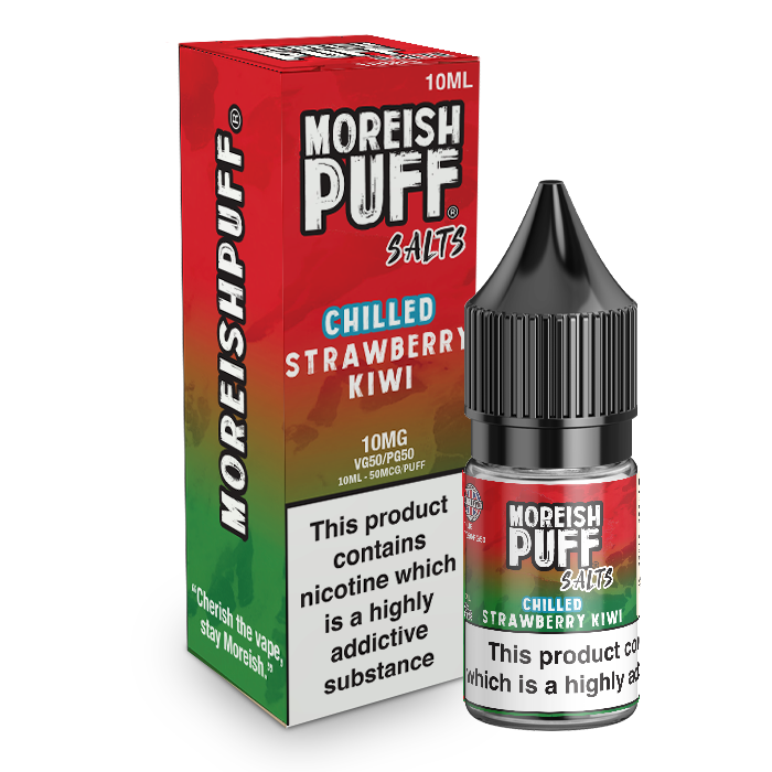 Moreish Puff Salts Strawberry & Kiwi Chilled 10ml Nic Salt-10mg