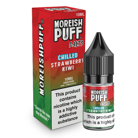 Moreish Puff Salts Strawberry & Kiwi Chilled 10ml Nic Salt-10mg