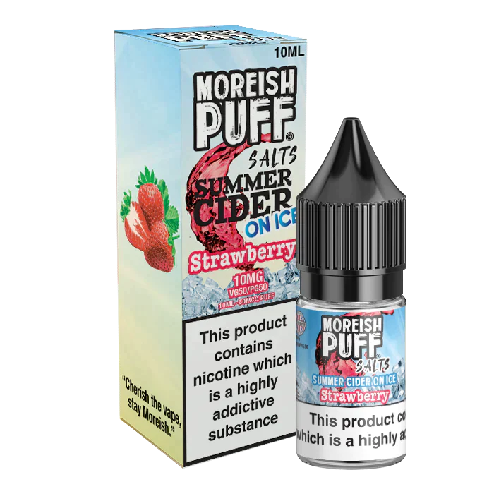 Moreish Puff Strawberry Summer Cider on Ice 10ml Nic Salt