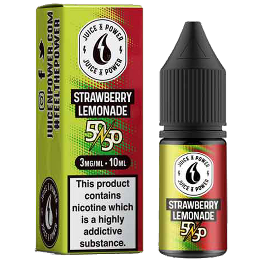 Juice N' Power 50:50 Strawberry Lemonade 10ml E-Liquid-3mg