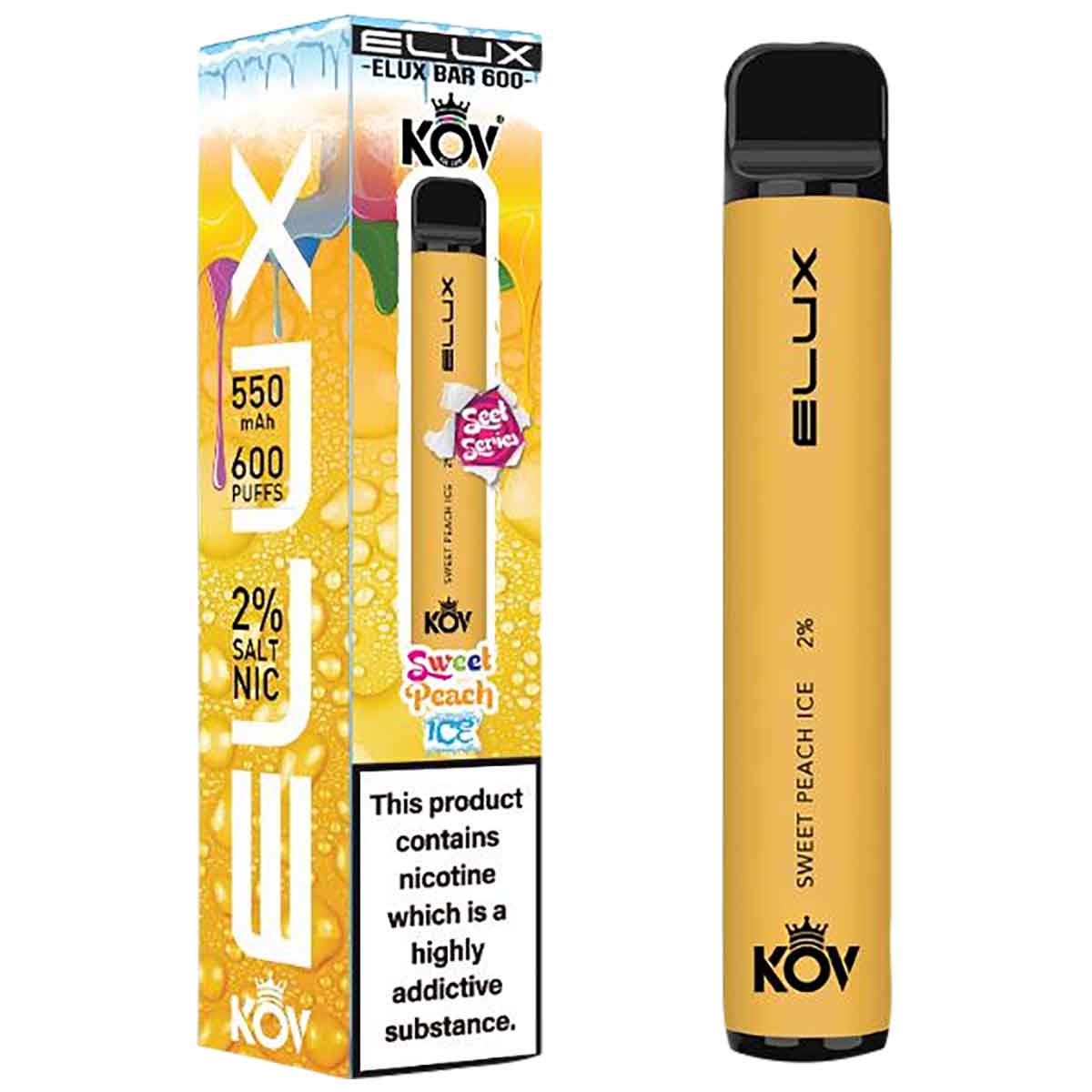 Elux Bar 600 Sweet Range Disposable Vape Device - Sweet Peach Ice