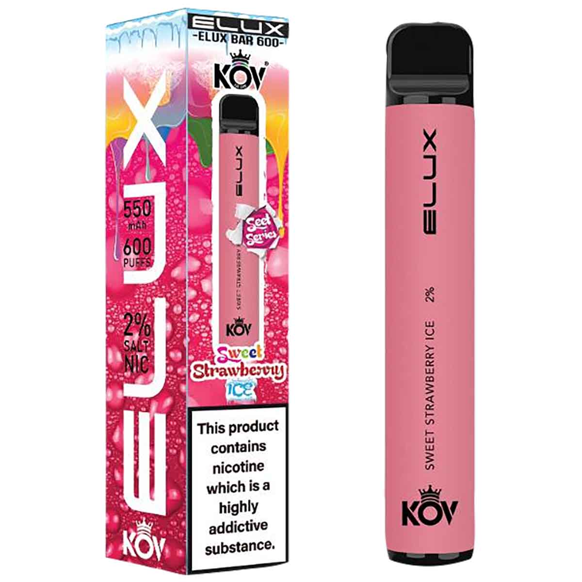 Elux Bar 600 Sweet Range Disposable Vape Device - Sweet Strawberry Ice