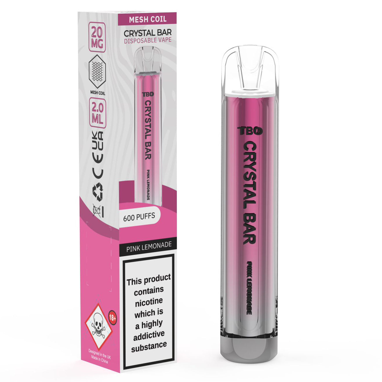 TBO Crystal Bar Pink Lemonade Disposable Vape