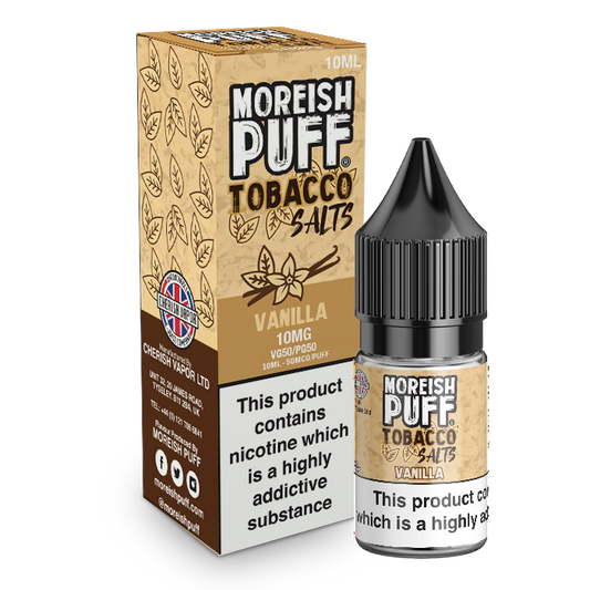 Moreish Puff Salts Vanilla Tobacco 10ml Nic Salt-10mg