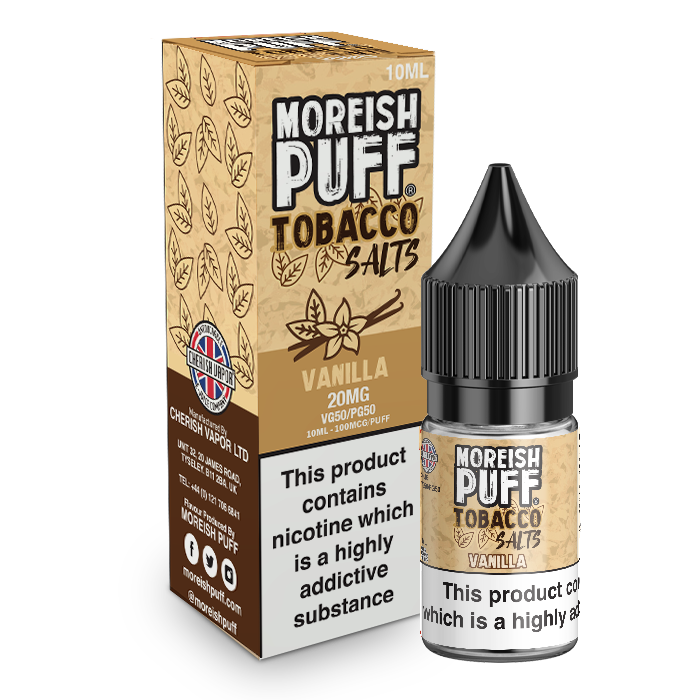 Moreish Puff Salts Vanilla Tobacco 10ml Nic Salt-20mg