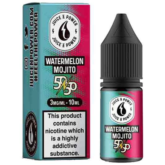 Juice N' Power 50:50 Watermelon Mojito 10ml E-Liquid-3mg