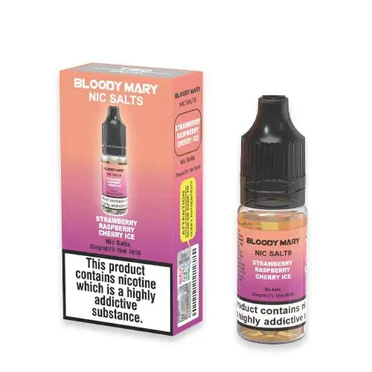 Strawberry Raspberry Cherry Ice Nic Salt by Bloody Mary - Nic Salts UK