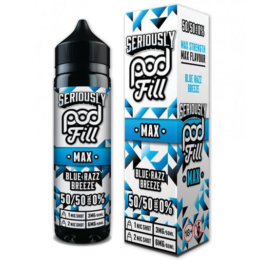 Seriously Pod Fill Max Blue Razz Breeze 0mg 40ml Shortfill E-Liquid