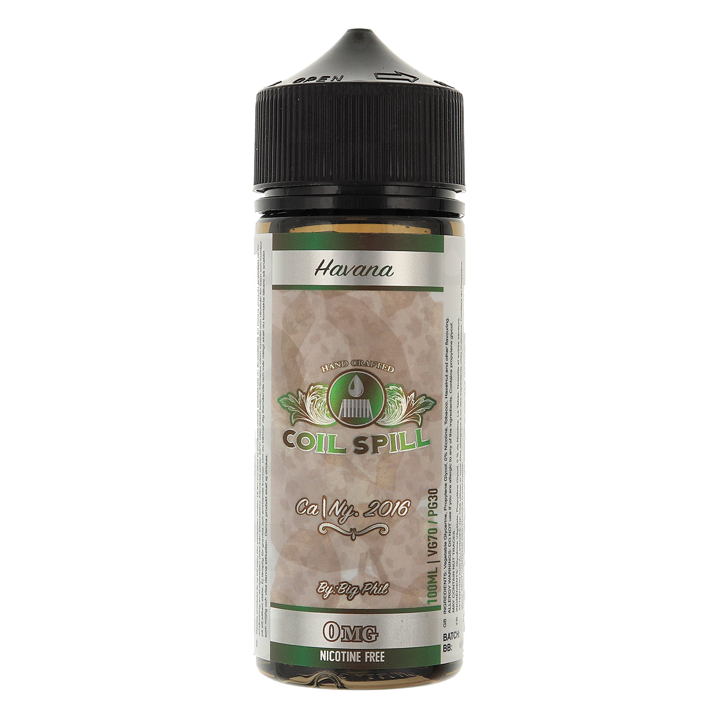 Havana E-liquid by Coil Spill 100ml Shortfill