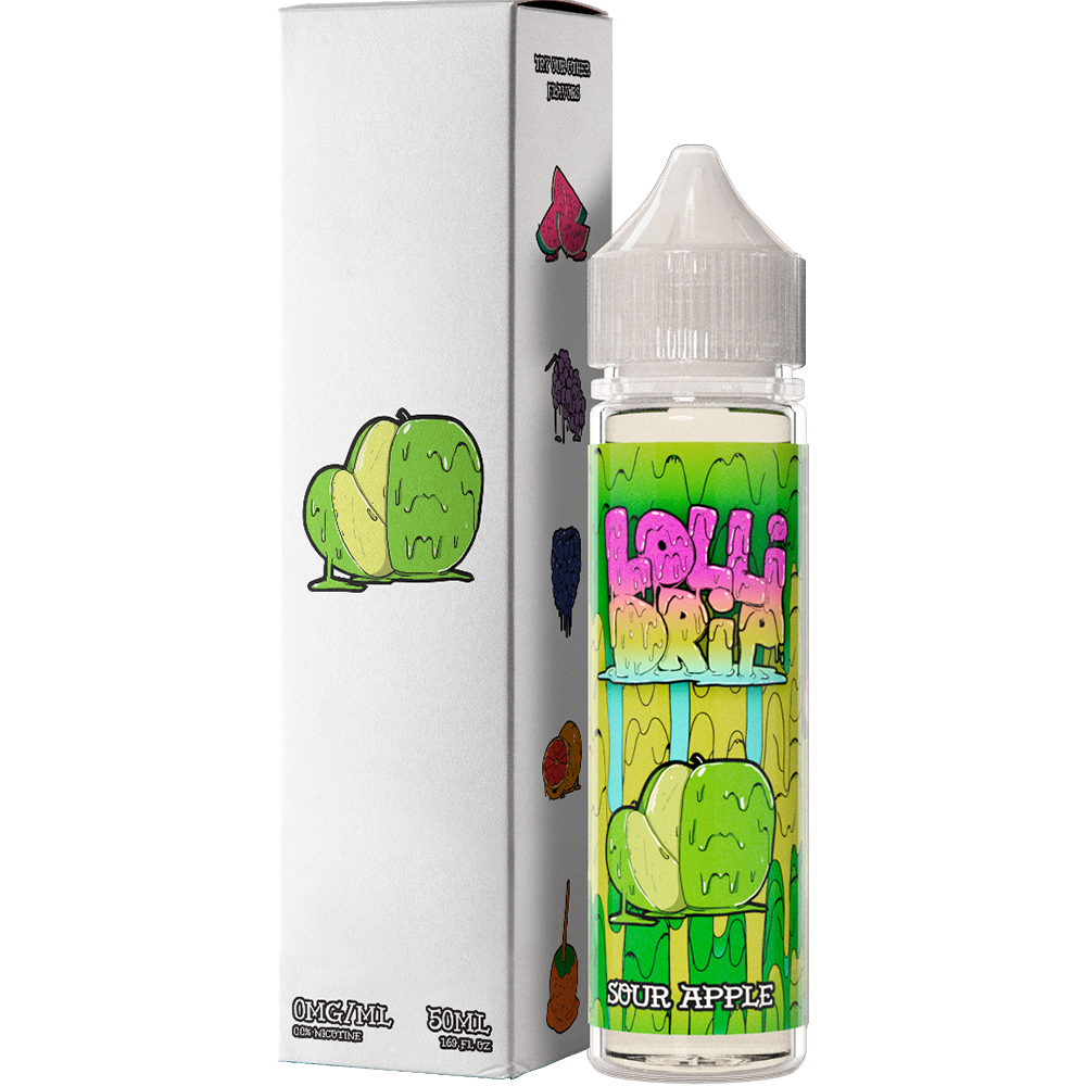 My Vapery Sour Apple E-Liquid by Lollidrip 50ml Shortfill