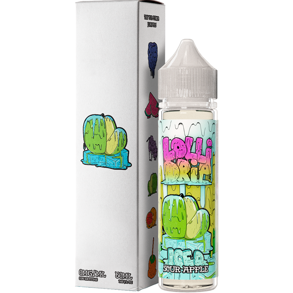 My Vapery Sour Apple Iced E-Liquid by Lollidrip 50ml Shortfill