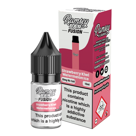 Ramsey E-Liquids Fusion Strawberry Kiwi Watermelon Ice 10ml Nic Salt-10mg